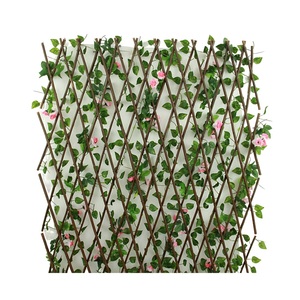 Pantalla de valla de enrejado de <span class=keywords><strong>Wilow</strong></span> en expansión con flores de hojas artificiales para Balcón de paisajismo de patio trasero - Product Image 3