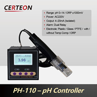 Contrôleur capteur alarme haute basse intelligent pour eaux usées ORP PH110 analyseur électrode pH en ligne