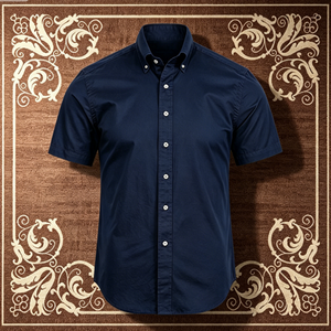 Chemise décontractée pour <span class=keywords><strong>homme</strong></span> <span class=keywords><strong>grande</strong></span> <span class=keywords><strong>taille</strong></span> à manches courtes, col à revers, broderie légère et motif tendance pour l'été - Product Image 4