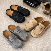 Mules Penny Loafer en daim à enfiler pour hommes – Confortables, plates, décontractées, pour la marche en extérieur