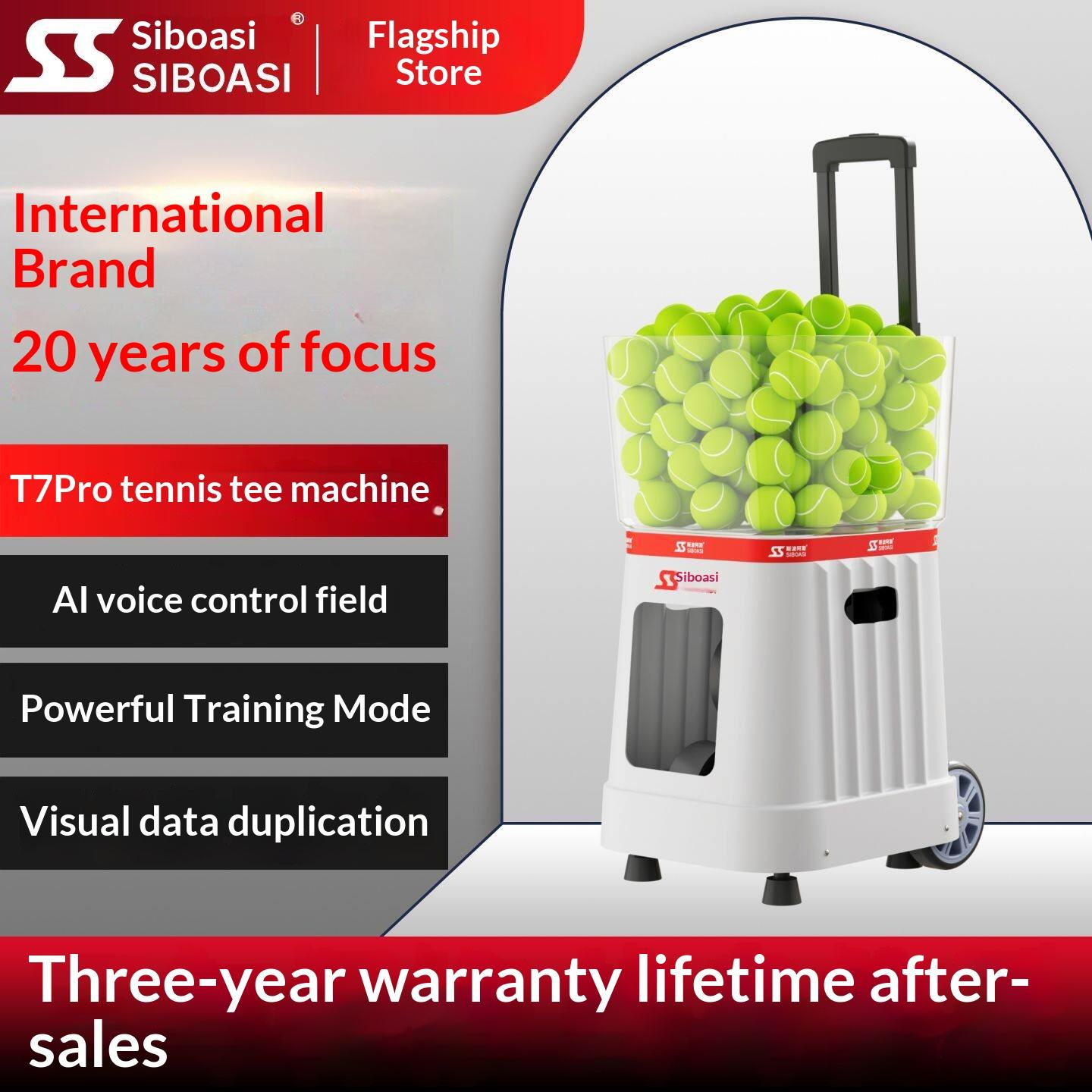 SHAREWELL SIBOASI T7 アプリ＆ワイヤレスリモコン式テニスボールランチャー 8+トレーニングモード調整可能 プロ仕様 ポータブルトレーニング****^^^^ https://www.siboasi.com