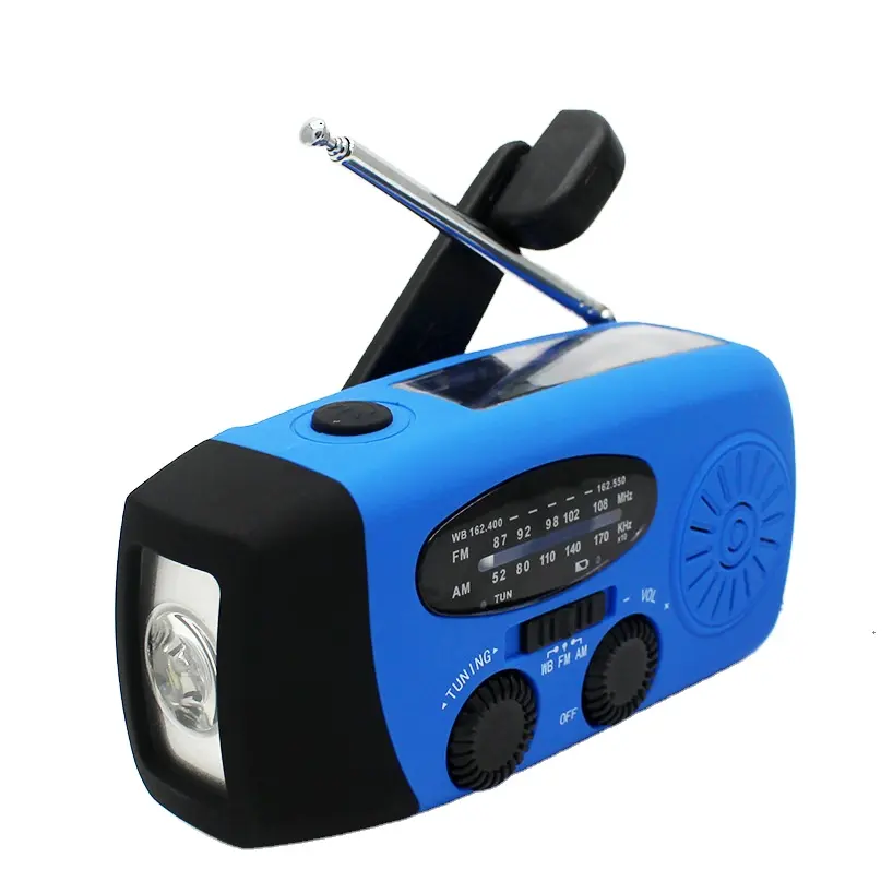 Outdoor Camping Solar Phone Charging Emergency Hand-Crank Radio with Flashlight Power Bank LED lamp