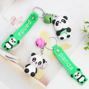 Panda W Rope Custom 3d Anime Keychain Silicone Plastic Rubber Pvc Keychain Bag Accessories In Bulk Key Holder Key Ring Gift MG