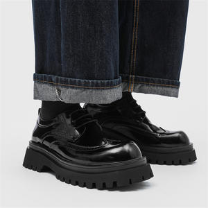 Zapatos de Hombre de Charol con Cordones, Diseño Británico Brogue, Estilo Casual de Negocios Coreano, para Boda, Colección Primavera Otoño Invierno 2026 - Product Image 4