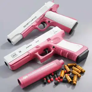 쉘 방출 소프트 총알 장난감 총, 실제 모양의 장난감 총, 수동 로딩 안전한 소프트 총알 총