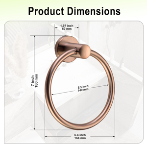 Porte-<span class=keywords><strong>serviette</strong></span> mural moderne en acier inoxydable finition nickel, design <span class=keywords><strong>rond</strong></span>, écologique - Product Image 5