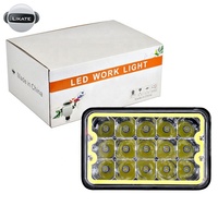 Lkt Auto Parts - Faro Delantero LED Rectangular Sellado de Alta Potencia, Amarillo, Azul, Rojo, Precio Económico, 4x6, 45 W, para Camión, Barco