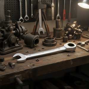 Stanley Flat Ratchet Wrench 89-909 9mm Open End Combination <b>Tool</b> - Product Image 3