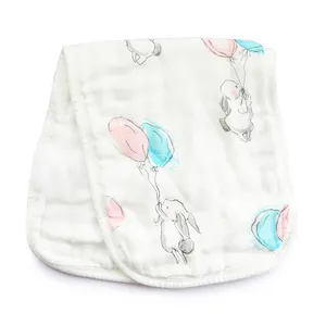 iBaifei Custom Design Hot Sales 3 layers Soft Baby Bib Burp Super Soft Cotton Muslin Burp 100% Organic Burp Cloth