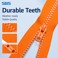 SBS5 #   Cremallera de Resina Ecológica sin Bloqueo de Doble Apertura de 20 cm para Bolsas, Certificación ISO9001, Compatible con OEM/ODM