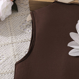 Vestido de Verano para Niñas, Moderno Vestido de Princesa con Estampado Floral Tridimensional, Sin Mangas, Plisado y con Cintura Ajustada, Ropa para Niñas - Product Image 4