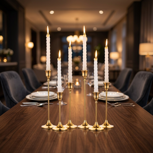 Luxury Modern Handmade Eco-Friendly Brass Candelabra <b>Candle</b> Holder for Hotels Dining Table Wedding Home Decoration <b>Cheap</b> Price - Product Image 3