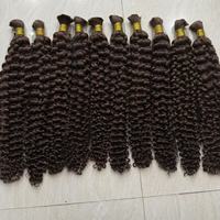 Ekstensi Rambut Manusia Remy India Brasil Virgin Pephair, Double Machine Weft, Keriting Hitam Alami, Kutikula Tersusun Rapi, Penjualan Grosir
