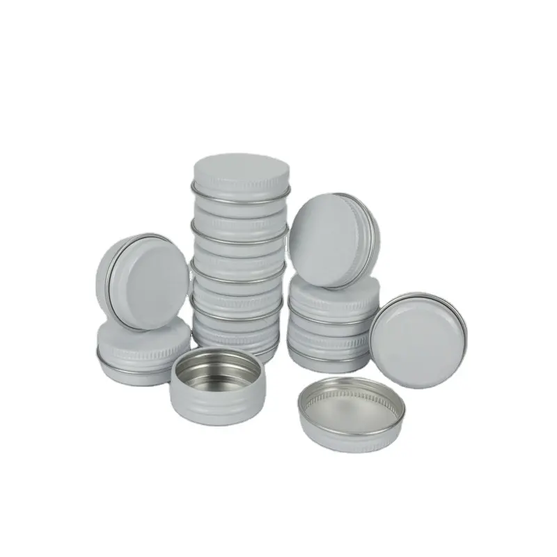 In在庫15ミリリットルMetal Packaging Aluminum Tins Cosmetic Pomade Cans Round White Hair Wax Tin Can