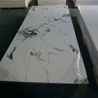Lámina de PVC con Efecto Mármol, 1220x2440mm, Alto Brillo, Impermeable, Panel de Pared para Diseño de Interiores de Baños