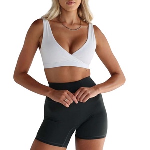 Top Deportivo Corto para Gimnasio y Yoga para Mujer, Logotipo Personalizado, Cuello en V Bajo, Transpirable, con Relleno Extraíble, Tirantes Gruesos, para Fitness y Culturismo - Product Image 1