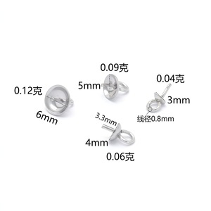 Support de perle en acier inoxydable, pendentif bol rond avec œillet soudé pour la fabrication de bijoux DIY - Product Image 2