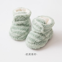 Chaussons-chaussettes chauds et épais pour bébé, antidérapants, à semelle souple, doublés polaire, pour nouveau-nés garçons et filles, collection automne-hiver