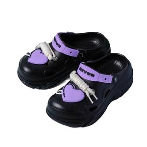 Sabots plateforme Heyun pour femmes, semelle épaisse, talon de 3 cm, sandales Crocs beiges, chaussures d'été antidérapantes pour l'extérieur, à porter en toutes saisons - Product Image 5