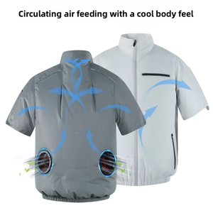 <span class=keywords><strong>12V</strong></span> été vêtements de pêche en plein air hommes à manches courtes ventilateur de refroidissement veste climatisée - Product Image 5