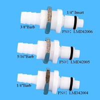Raccord rapide en plastique POM blanc pour tuyau, raccord cannelé 1/4 pouce, vanne de coupure en ligne femelle pour air/eau, déconnexion rapide