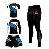 Vente en Gros : Combinaison de Combat MMA à Séchage Rapide, Design Quatre Pièces pour Arts Martiaux Mixtes, Course et Entraînement de Boxe, Logo Frontal