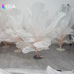 LEDA Fournitures de mariage, fleurs géantes en soie organza artificielles, couleur rose personnalisée, faites à la main, accessoires de photographie pour mariage - Product Image 5