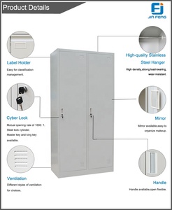 JIN FENG Thay Đổi Phòng Knock Down Giá Rẻ Có Thể Tháo Rời Quần Áo Thép Tủ Quần Áo 2 Ngăn Thép Locker - Product Image 6