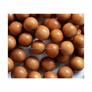 Cuentas Mala Jap Mala de sándalo marrón puro de alta calidad 100% Color Natural 20mm cuentas de madera de sandalia genuina de forma redonda a bajo costo OEM - Product Image 1