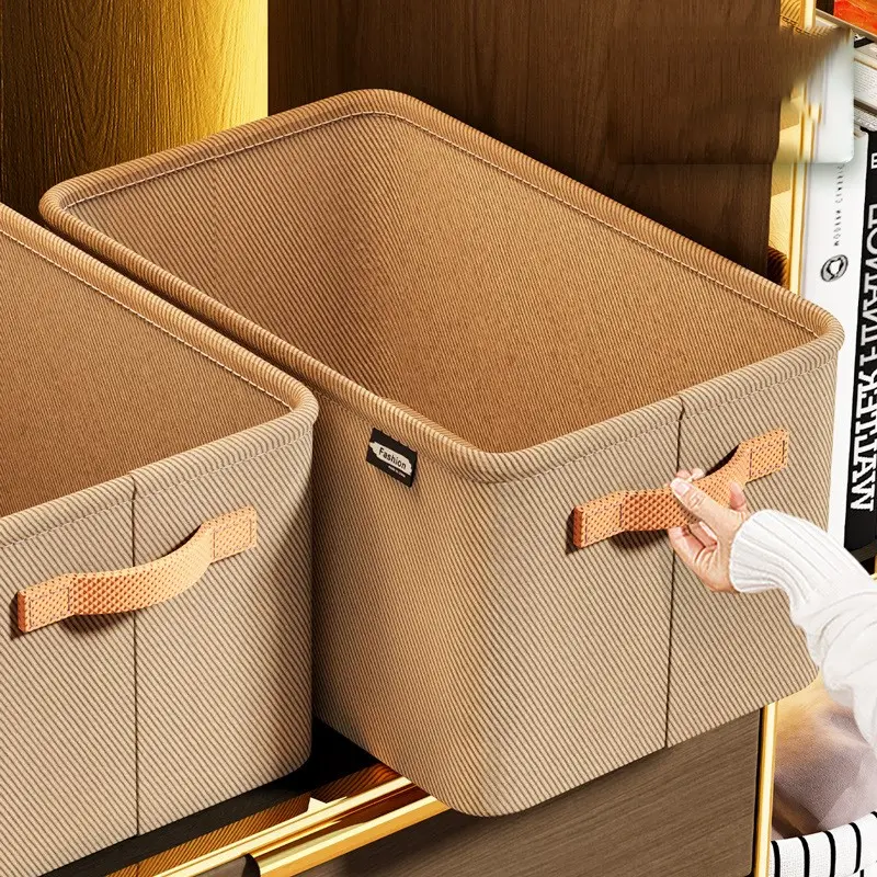 Modern 20L Foldable Cloth Storage Box New Wardrobe Drawer Organizer For Clothes Pants Jeans Square Shape With Handle