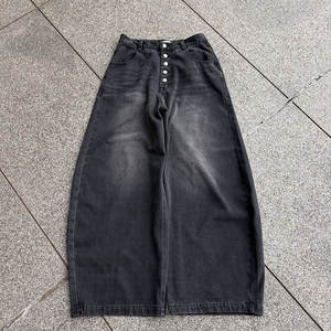 Pantalones Vaqueros Anchos de Pierna Ancha con Botones, Diseño Personalizado, Talla Grande para <span class=keywords><strong>Hombre</strong></span>, Pantalones de Mezclilla para <span class=keywords><strong>Hombre</strong></span> - Product Image 3