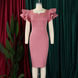 Robes de soirée d'été pour femmes, robe formelle à manches bouffantes à paillettes, robes élégantes pour l'église pour femmes - Product Image 2