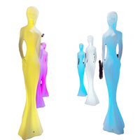 Modèle décoratif LED super lumineux en plastique rotomoulé, étanche, RGB, pour intérieur/extérieur, idéal pour les expositions et les hôtels modernes, avec culot E27