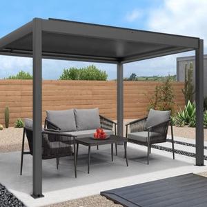 Pérgola Bioclimática Comercial <span class=keywords><strong>de</strong></span> Aluminio con Sistema <span class=keywords><strong>de</strong></span> Techo Retráctil Impermeable para <span class=keywords><strong>Hotel</strong></span>, Restaurante, <span class=keywords><strong>Villa</strong></span>, Terraza Exterior y Jardín - Product Image 1