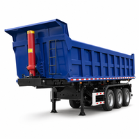Semi-remorque benne arrière 2/3/4 essieux, directement d'usine, de 10 à 40 m³ pour le transport de sable, gravier, minerai et marchandises en vrac – Plusieurs options disponibles