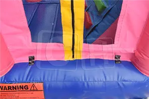 Rosa farbe aufblasbare türsteher mit rutsche Kommerziellen eis PVC außen schlauchboote combo haus