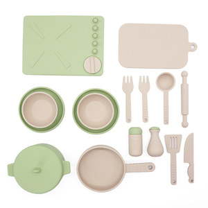 Toys Kids Hot Selling New Children's Educational Pretend Play Toys Set Unisex Realistic Silicone Tableware Mini <b>Kitchen</b> Toys - Product Image 5