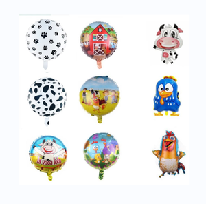 18 Inch <b>Round</b> Cow Farm Aluminum Film Cartoon Children's Toys Birthday Party <b>Balloons</b> Wholesale - Product Image 1