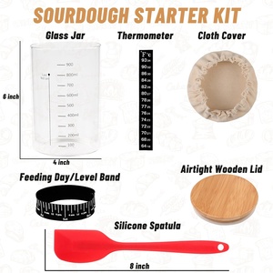 Kit de démarrage de levain de 35 oz avec pot en verre à large ouverture, bande de suivi de date et thermomètre pour la cuisson du pain - Product Image 5