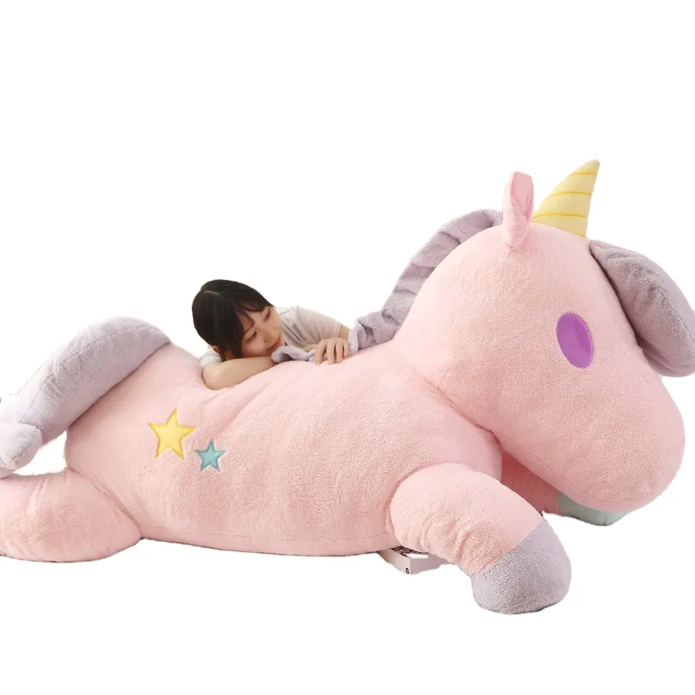 Peluche licorne géant, poupée animal, cheval volant, grande taille, idée cadeau d'anniversaire pour filles, 1.8 m