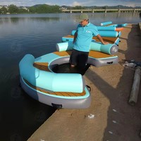 Schwimmbad schwimmt aufblasbarer schwimmender Karten tisch und Stühle Aufblasbare schwimmende Liege
