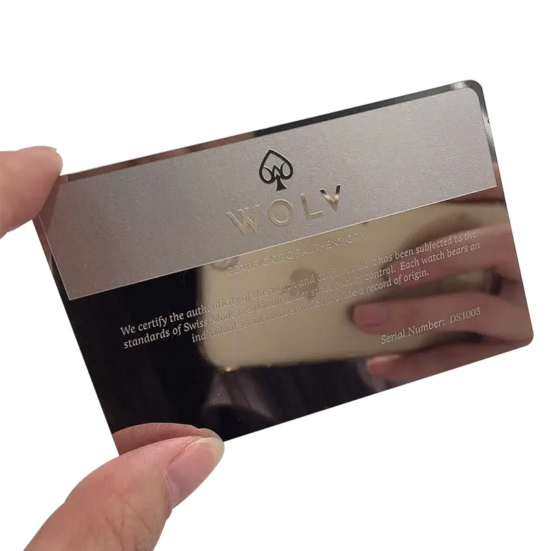 Factory Price High Quality Low Price Metal Business Mirror Card