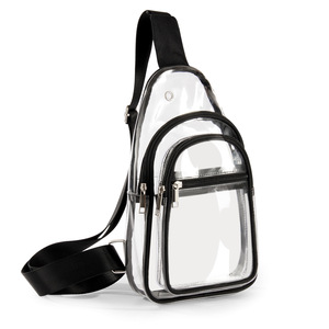 Sac à bandoulière transparent personnalisé, imperméable, pour unisexe, noir, décontracté, sacs transparents, sacs à main pour femmes - Product Image 1