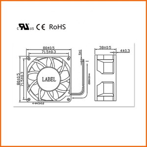 Plastique personnalisé 80*80*38mm 8038 ventilateur de refroidissement Pwm Fg <span class=keywords><strong>Rd</strong></span> 6500 tr/min silencieux haute vitesse à faible bruit 80mm 12v 24v Dc ventilateur de refroidissement à flux axial - Product Image 5