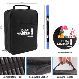 Bview Art168 Colors Juego de rotuladores de doble punta Cepillo Flexible y puntas Fineliner de 0,4mm para libros para colorear para adultos, Manga - Product Image 3