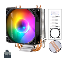 Ventilateur de refroidissement CPU silencieux lumineux QiuzAim Desktop 2 Heat Pipe à refroidissement par air 90 mm compatible LGA1700/1150/1200 pour processeurs de 12e/13e génération /AM3/I5