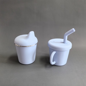 Niños alimentación impermeable Sippy tazas lavables silicona Acero inoxidable bebé botellas de agua con pajita - Product Image 2