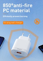 Chargeur mural rapide LDNIO A303Q haute vitesse avec prise EU, PD 18W, USB Type-C, adaptateur de charge rapide, protection contre les surtensions, rallonge