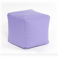 Pouf ottoman carré en cuir PU marocain marron