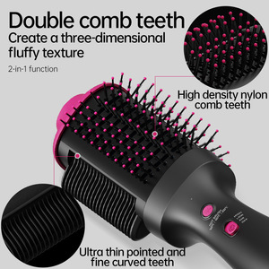 Brosse Sèche-Cheveux Électrique en Céramique à Air Chaud, Double Usage Humide/Sec, Chauffage Rapide, Usage Domestique, 45W, Rose - Product Image 2
